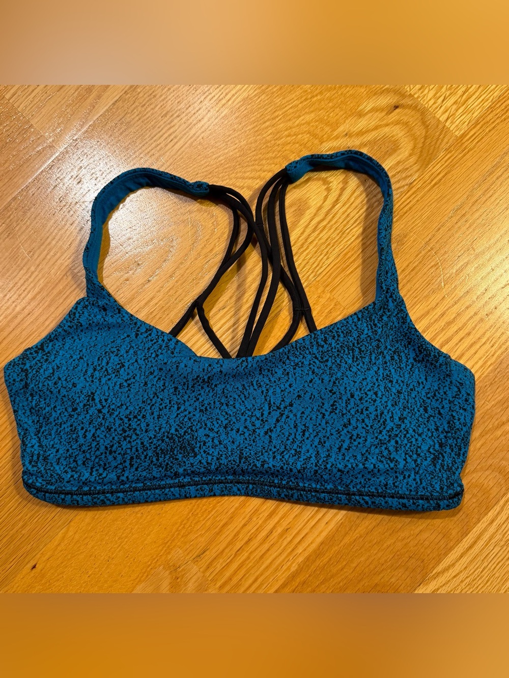 lululemon athletica Teal Speckled Strappy Sports Bra
